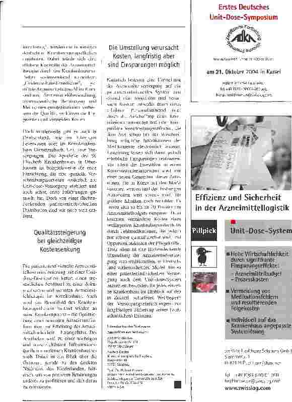 Vorschauseite 3: Medikationssicherheit steigern und Kosten senkenPatientenbezogene Arzneimittelversorgung durch Unit-dose-Verfahren