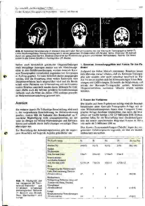 Vorschauseite 3: Kernspin-Tomographie in Deutschland, Einsatz und Planung