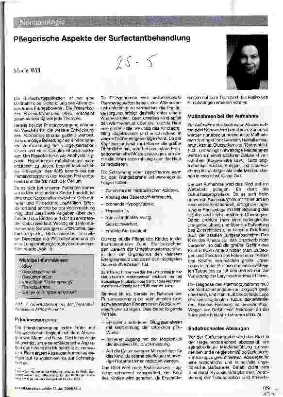 Vorschauseite 1: Pflegerische Aspekte der Surfactantbehandlung