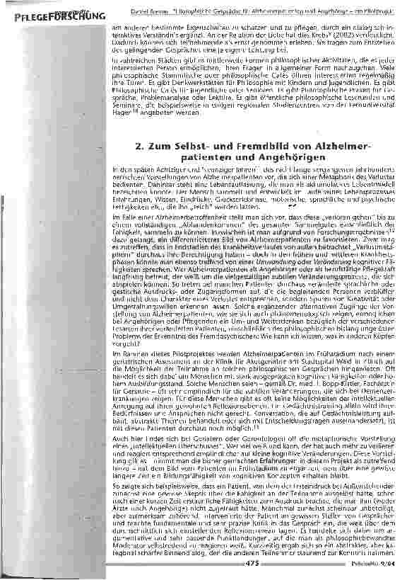 Vorschauseite 3: Philosophische Gespräche für Alzheimerpatienten und Angehörige - Ein Pilotprojekt