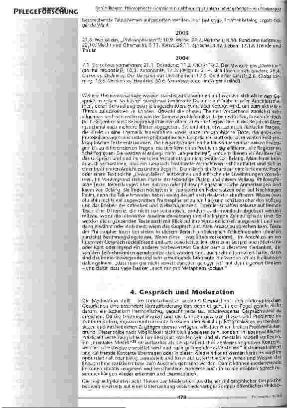 Vorschauseite 6: Philosophische Gespräche für Alzheimerpatienten und Angehörige - Ein Pilotprojekt