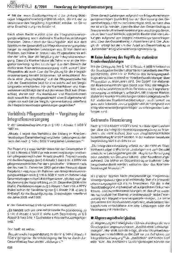 Vorschauseite 2: Die Finanzierung stationärer Krankenhausleistungen als Bestandteil einer Integrationsversorgung
