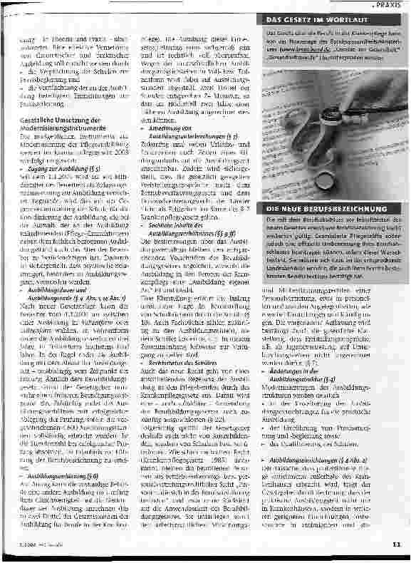 Vorschauseite 2: Von nun an gilt das neue Krankenpflegegesetz