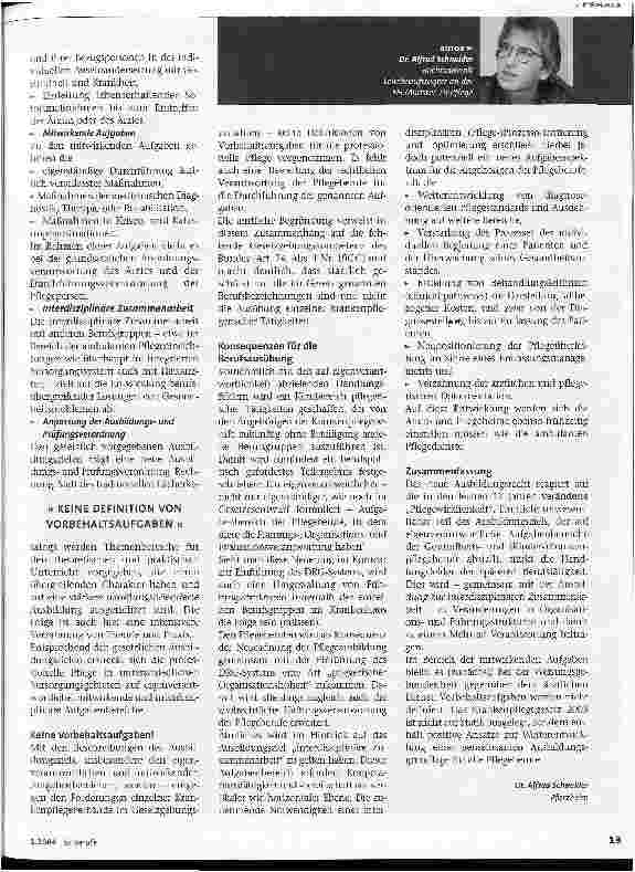 Vorschauseite 4: Von nun an gilt das neue Krankenpflegegesetz