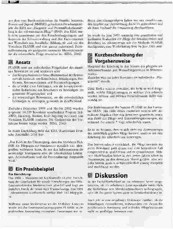 Vorschauseite 2: Pflegezeit-bemessungsverfahren PLAISIREs wäre eine Chance gewesen!