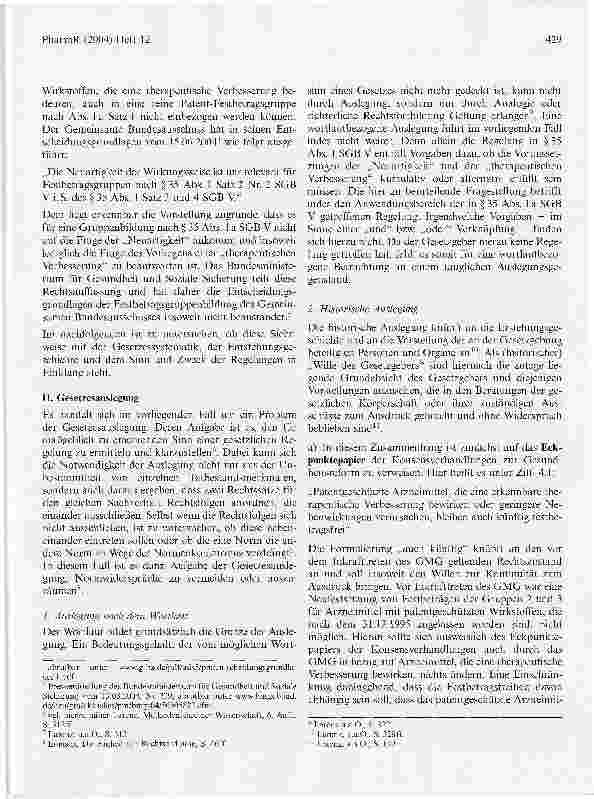 Vorschauseite 2: Bildung von Festbetragsgruppen der Stufe 2 für patentgeschützte Arzneimittel