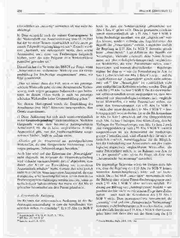 Vorschauseite 3: Bildung von Festbetragsgruppen der Stufe 2 für patentgeschützte Arzneimittel