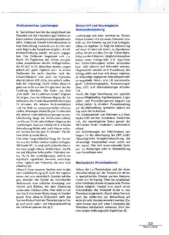 Vorschauseite 2: „Das wäre Ihr Preis gewesen: Schlaganfall nach 4, 5 Stunden - alles gelaufen?