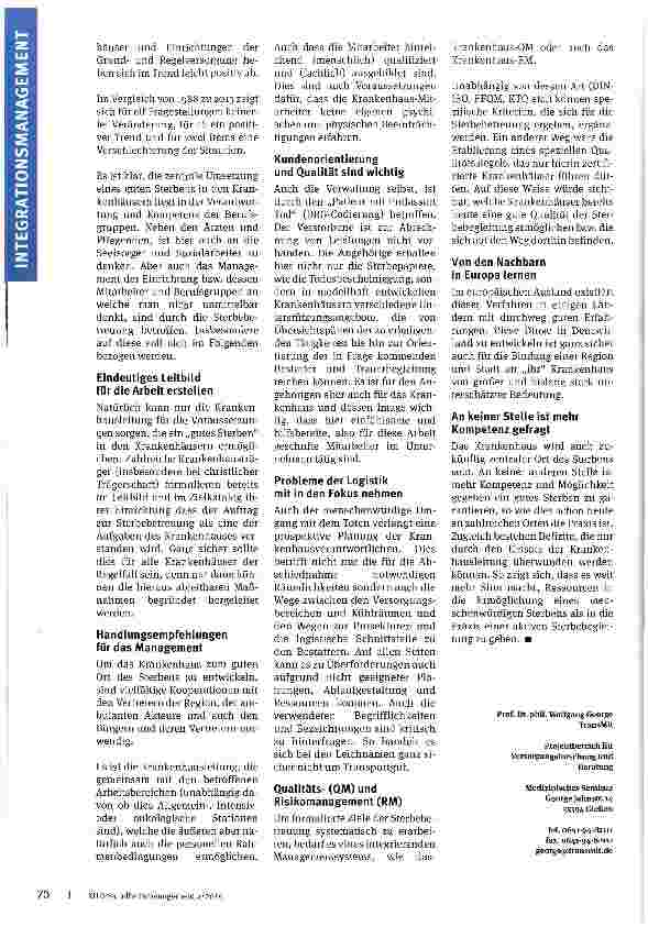 Vorschauseite 3: Sterbebegleitung statt Sterbehilfe