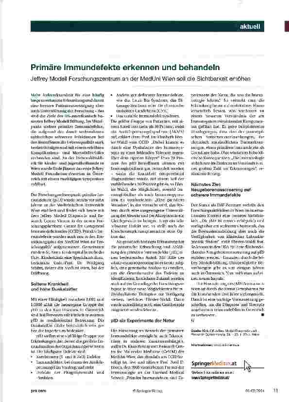 Vorschauseite 1: Primäre Immundefekte erkennen und behandeln