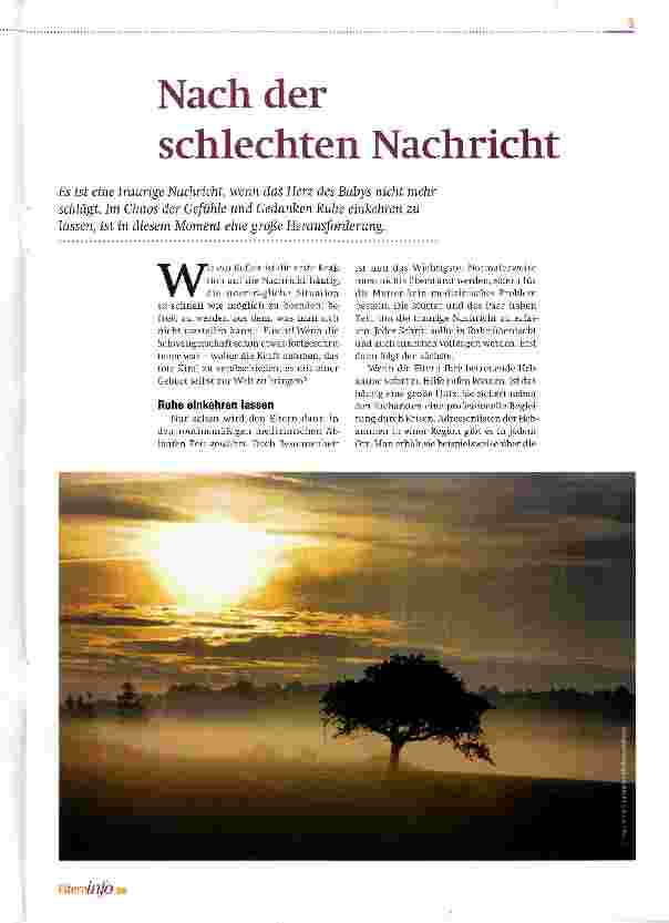Vorschauseite 1: Nach der schlechten Nachricht