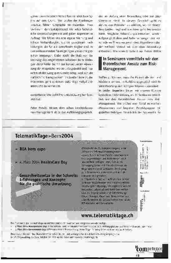Vorschauseite 3: Das Spitalmanagement muss sich zum Risk Management bekennen