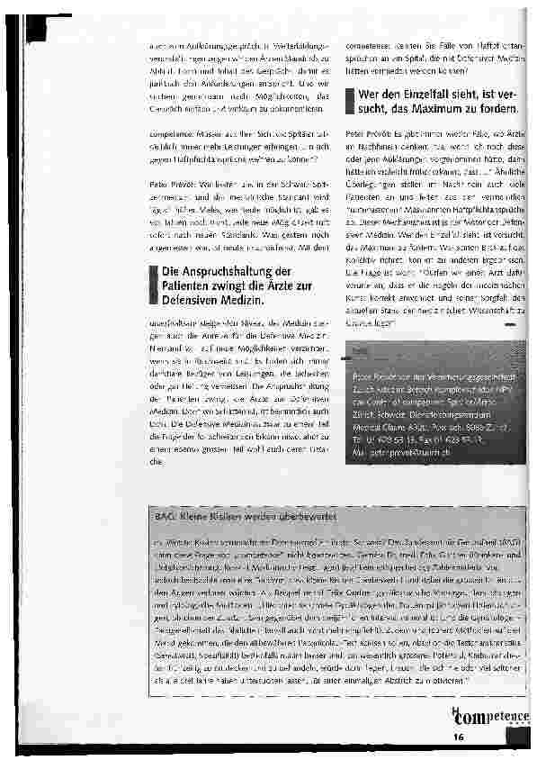 Vorschauseite 4: Das Spitalmanagement muss sich zum Risk Management bekennen