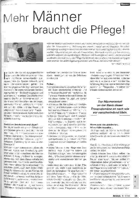 Vorschauseite 1: Mehr Männer braucht die Pflege!