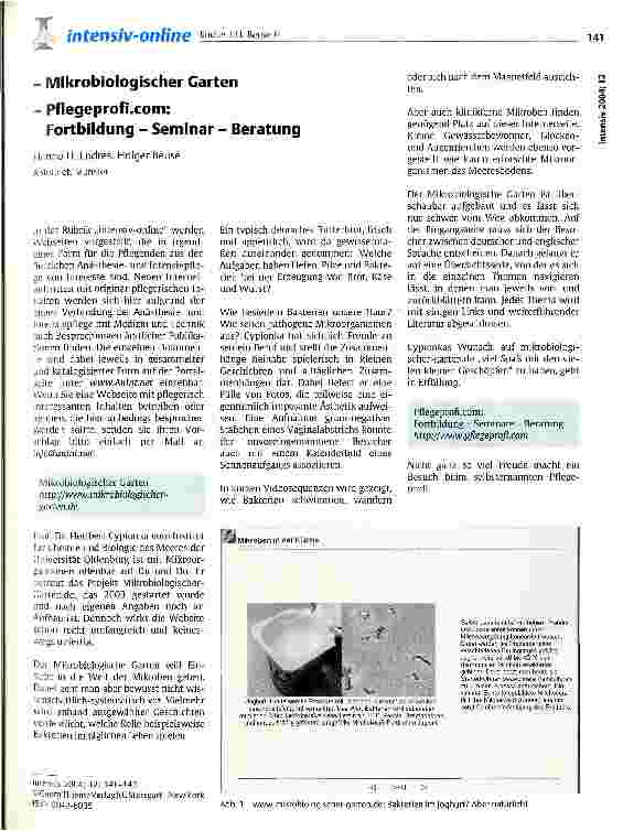 Vorschauseite 1: Mikrobiologischer GartenPflegeprofi.com: Fortbildung - Seminar - Beratung