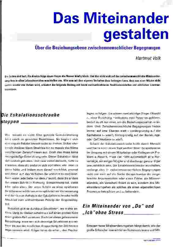 Vorschauseite 1: Das Miteinander gestalten