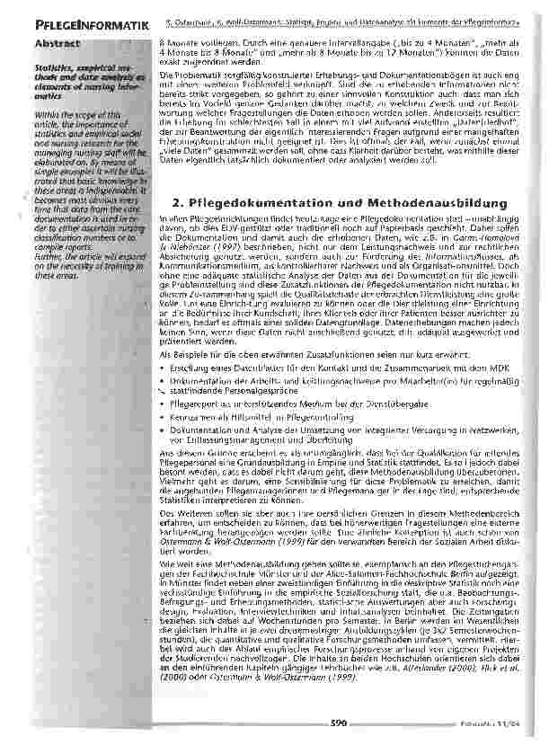 Vorschauseite 2: Statistik, Empirie und Datenanalyse als Elemente der Pflegeinformatik