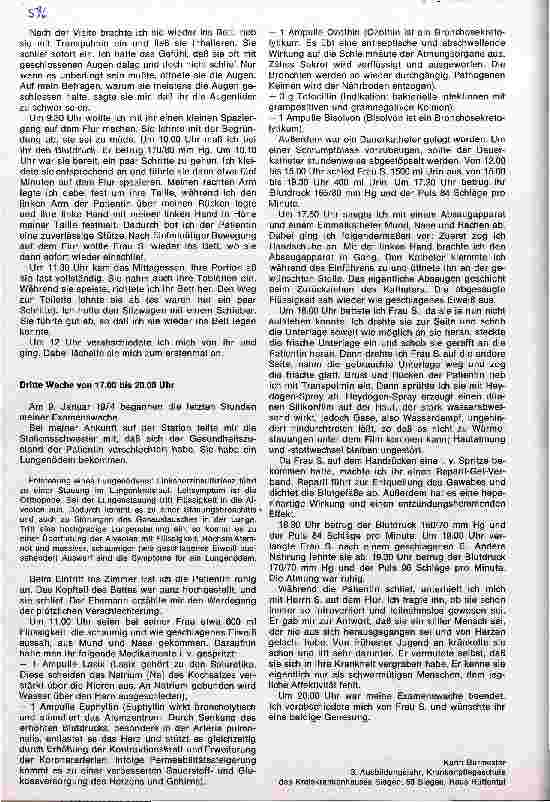 Vorschauseite 5: Pflegebericht über eine Examenswache auf der Inneren Frauenstation