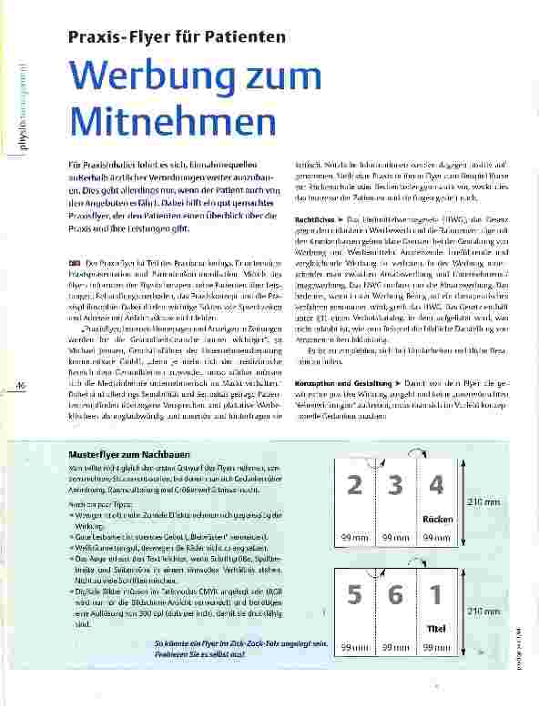 Vorschauseite 1: Praxis-Flyer für PatientenWerbung zum Mitnehmen