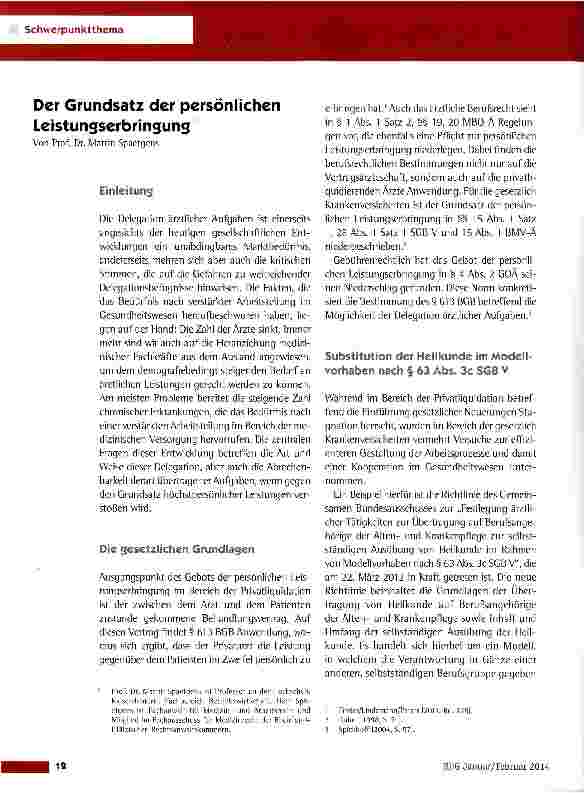 Vorschauseite 1: Der Grundsatz der persönlichen Leistungserbringung