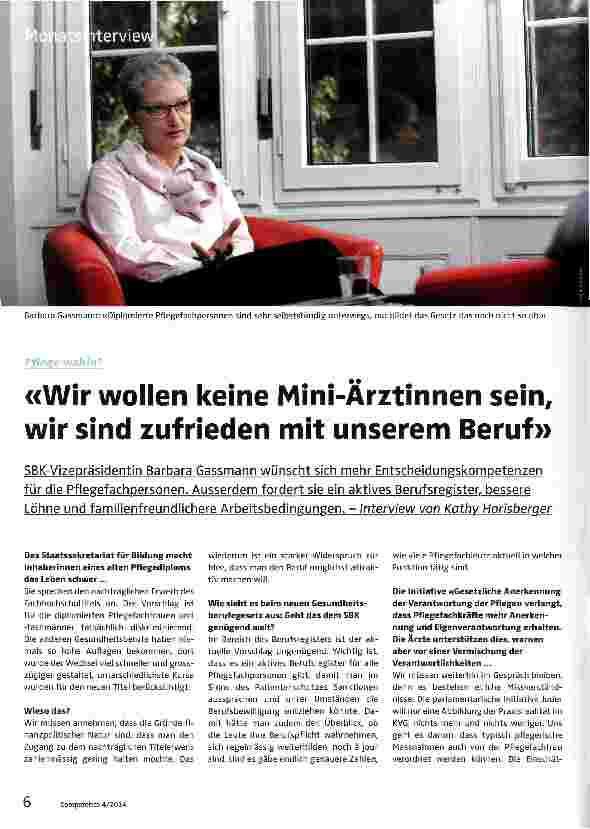 Vorschauseite 1: Wir wollen keine Mini-Ärztinnen sein, wir sind zufrieden mit unserem Beruf