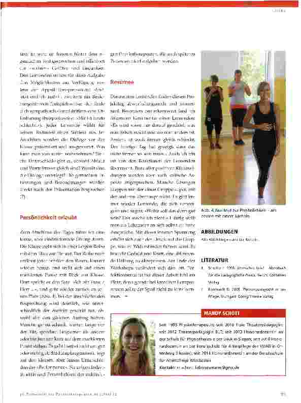 Vorschauseite 3: Theaterpädagogik in der Physiotherapieausbildung