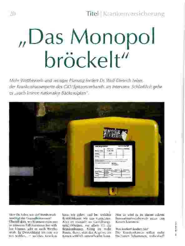 Vorschauseite 1: Das Monopol bröckelt