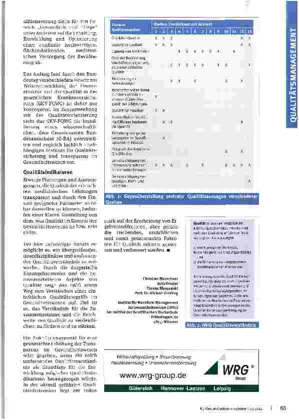 Vorschauseite 3: Serie: Wirksamkeit und Nutzen von Qualitätsmanagement Teil II: Qualität im Gesundheitswesen -was bedeutet das?