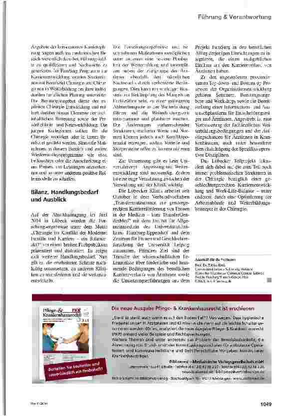 Vorschauseite 3: Chirurgie mit Zukunft