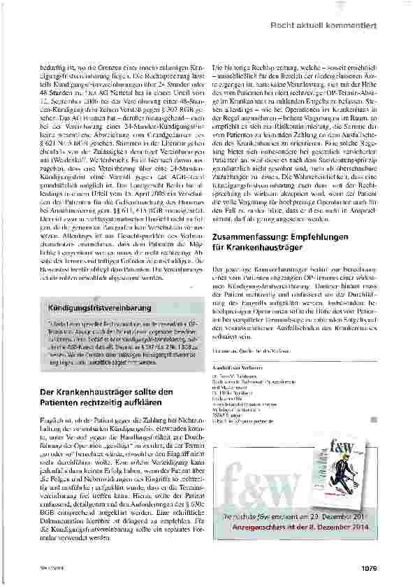 Vorschauseite 4: OP abgesagt - wer zahlt?