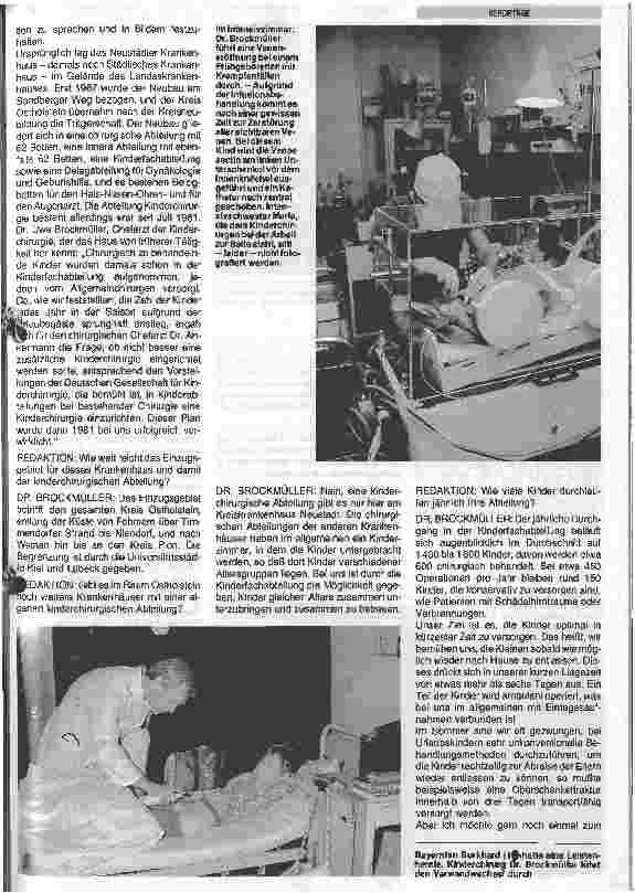 Vorschauseite 2: Die Ängste und Nöte der kleinen Patienten werden ausdiskutiert/Ein Bericht über die kinderchirurgische Abteilung eines Kreiskankenhauses