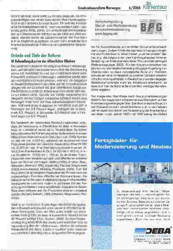 Vorschauseite 2: Die Krankenhausreform 2002 in Norwegen