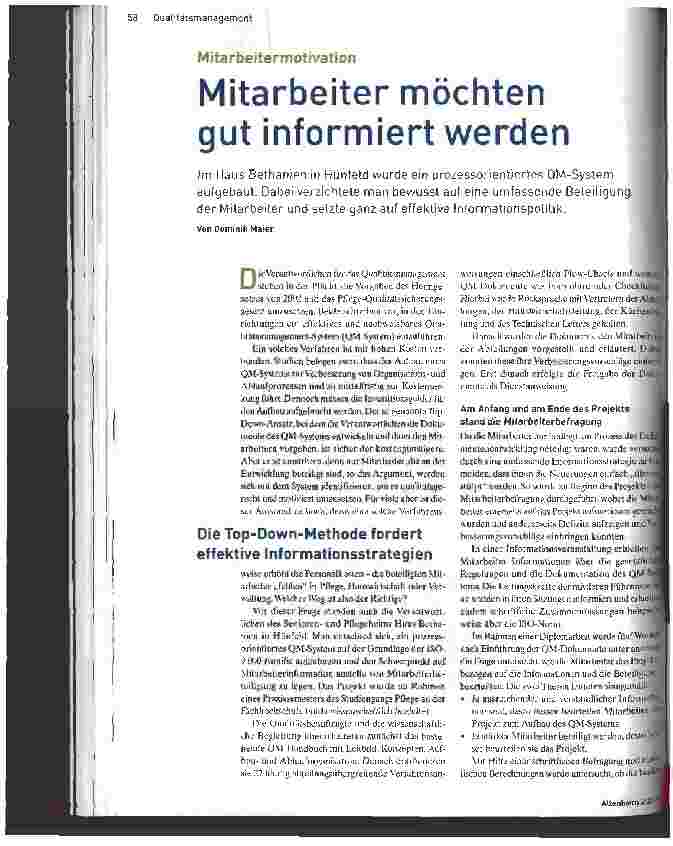 Vorschauseite 1: Mitarbeiter möchten gut informiert werden