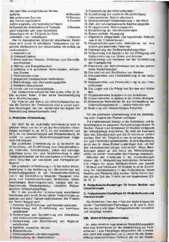 Vorschauseite 3: Richtlinien über die Weiterbildung zur Fachschwester und Fachpfleger