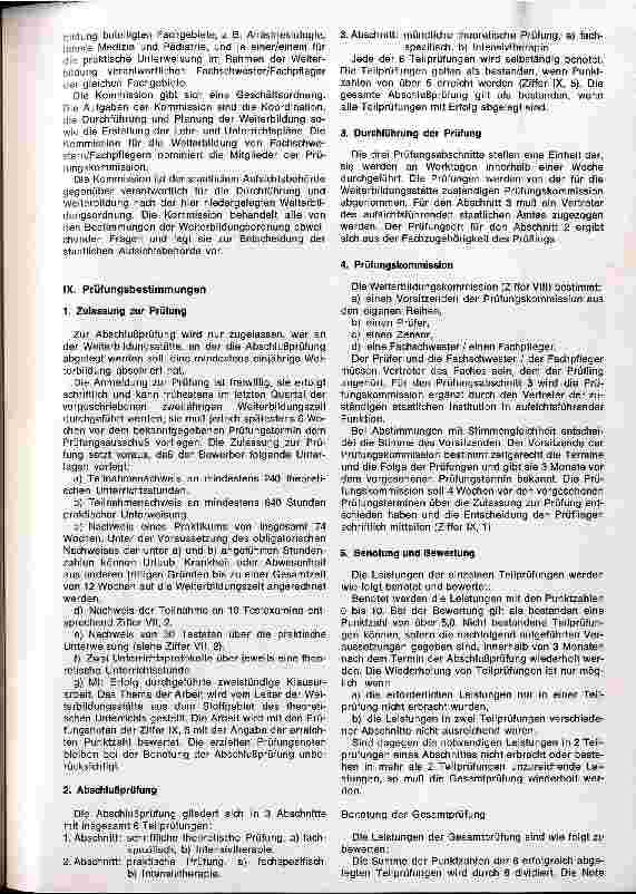 Vorschauseite 4: Richtlinien über die Weiterbildung zur Fachschwester und Fachpfleger