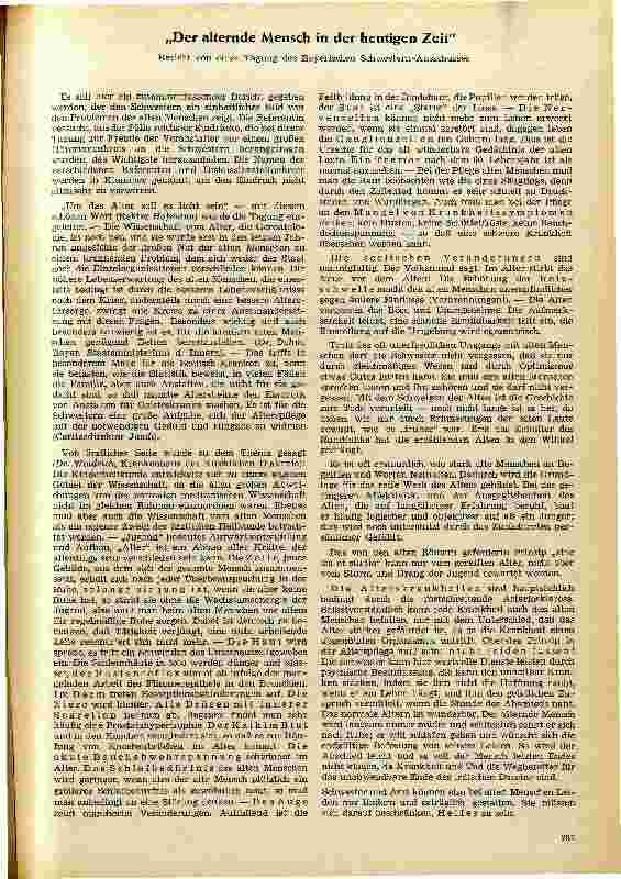 Vorschauseite 1: Der alternde Mensch in der heutigen Zeit