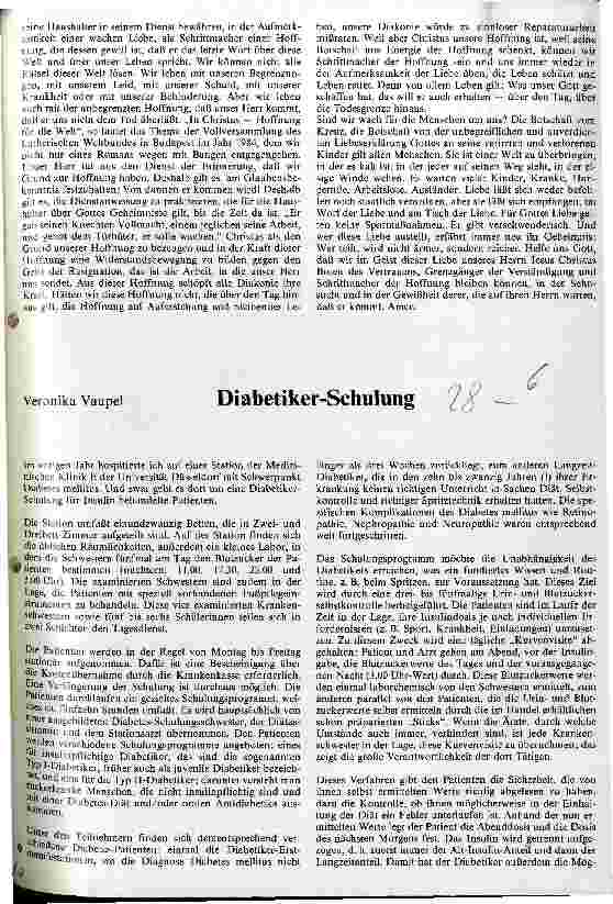Vorschauseite 1: Diabetiker-Schulung