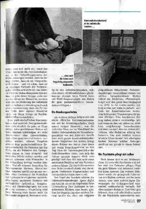 Vorschauseite 2: Psychiatriepatienten: Profis ihrer eigenen Krankheit Pro-Mente-Sana-Tagung Kommunikation in der Klinik