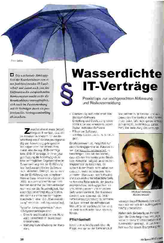 Vorschauseite 1: Wasserdichte IT-Verträge Praxistipps zur sachgerechten Abfassung und Risikovermeidung