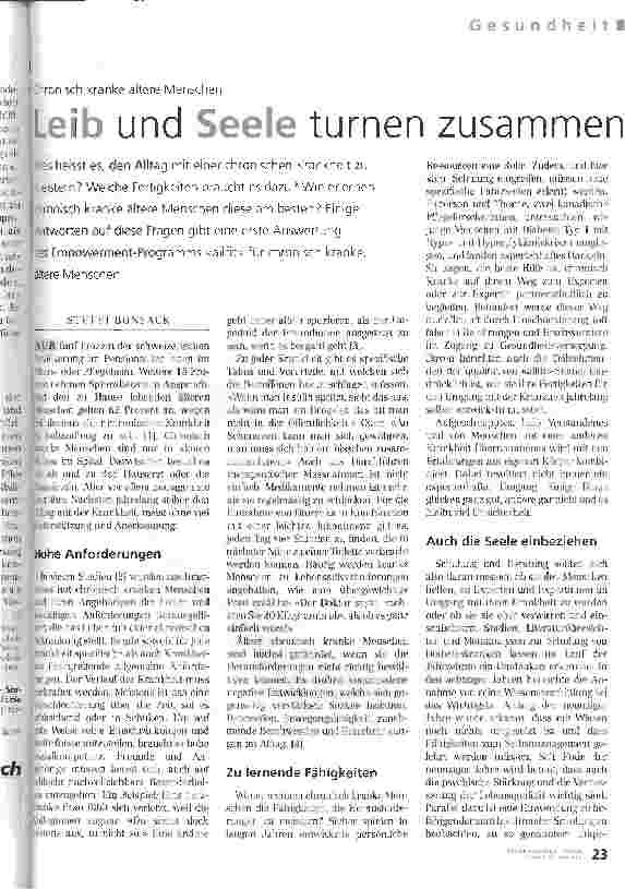 Vorschauseite 1: Leib und Seele turnen zusammen