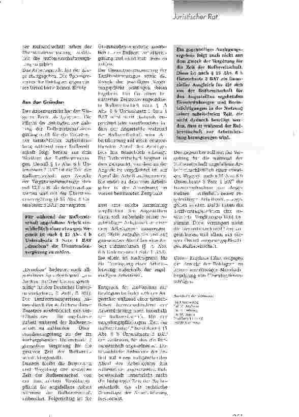 Vorschauseite 2: Vergütung der RufbereitschaftBAT: Einsatzvergütung und Rufbereitschaftsvergütung