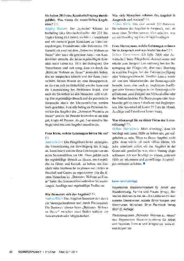 Vorschauseite 2: Bayern Betreutes Wohnen zu Hause