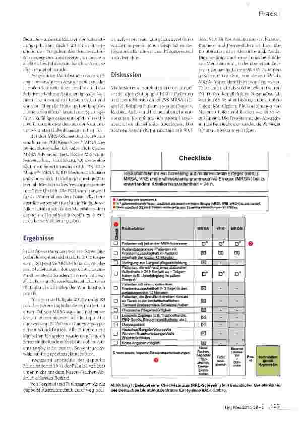 Vorschauseite 2: Gepoolter Hautabstrich „vom Scheitel bis zur Sohle: Eine sinnvolle Ergänzung beim MRSA-Screening?
