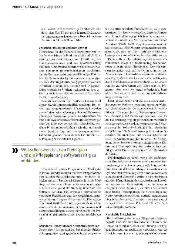 Vorschauseite 3: Paradigmenwechsel bei der Pflegedokumentation per EDV