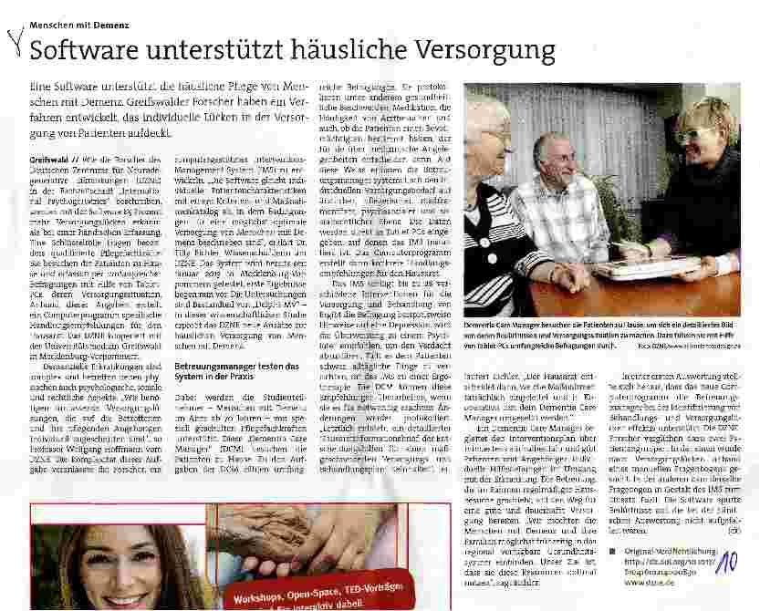 Vorschauseite 1: Software unterstützt häusliche Versorgung
