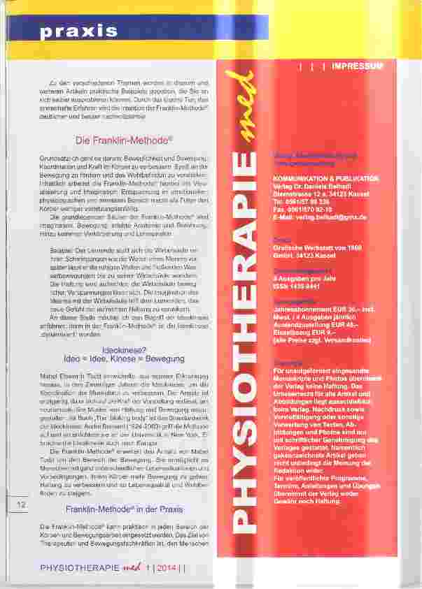 Vorschauseite 2: Die Franklin-Methode® Teil I: Bewegungsmöglichkeiten für einen gesunden Körper