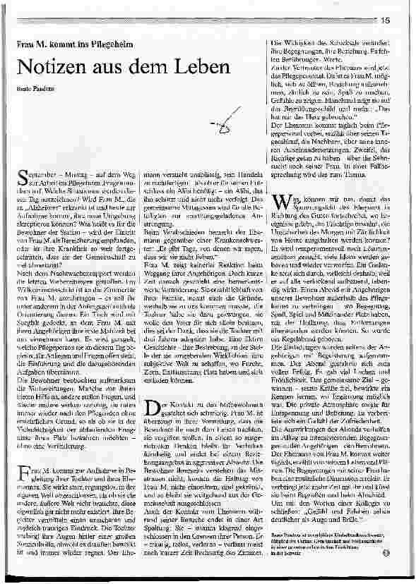 Vorschauseite 1: Notizen aus dem Leben