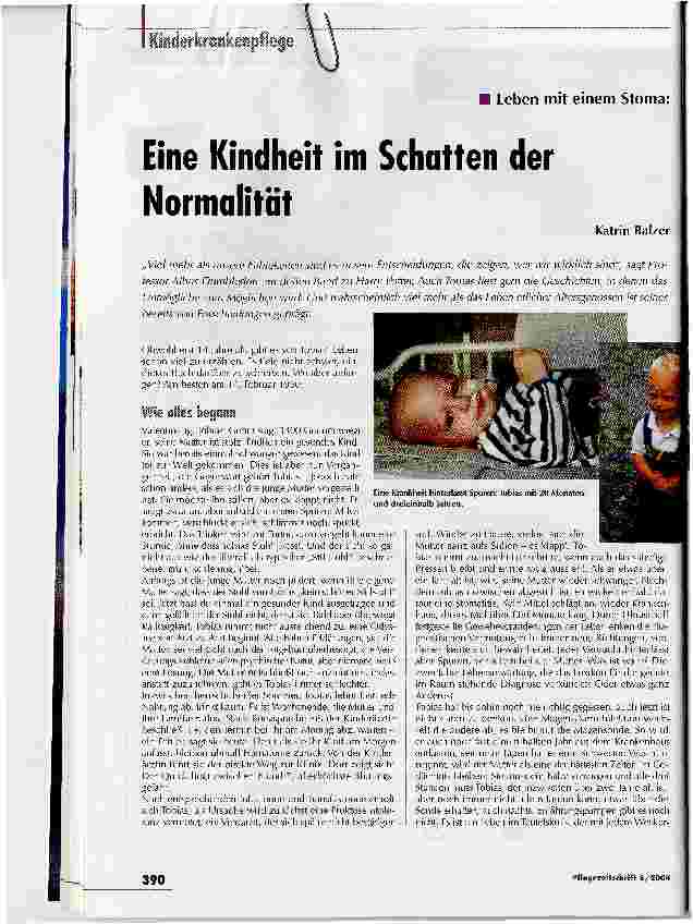 Vorschauseite 1: Eine Kindheit im Schatten der NormalitätLeben mit einem Stoma