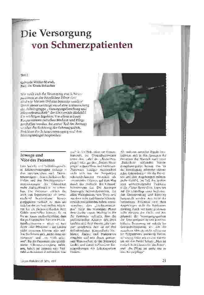 Vorschauseite 1: Die Versorgung von SchmerzpatientenTeil 2