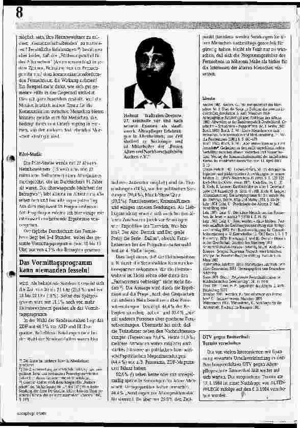 Vorschauseite 3: Fernsehgewohnheiten von Altenheimbewohnern